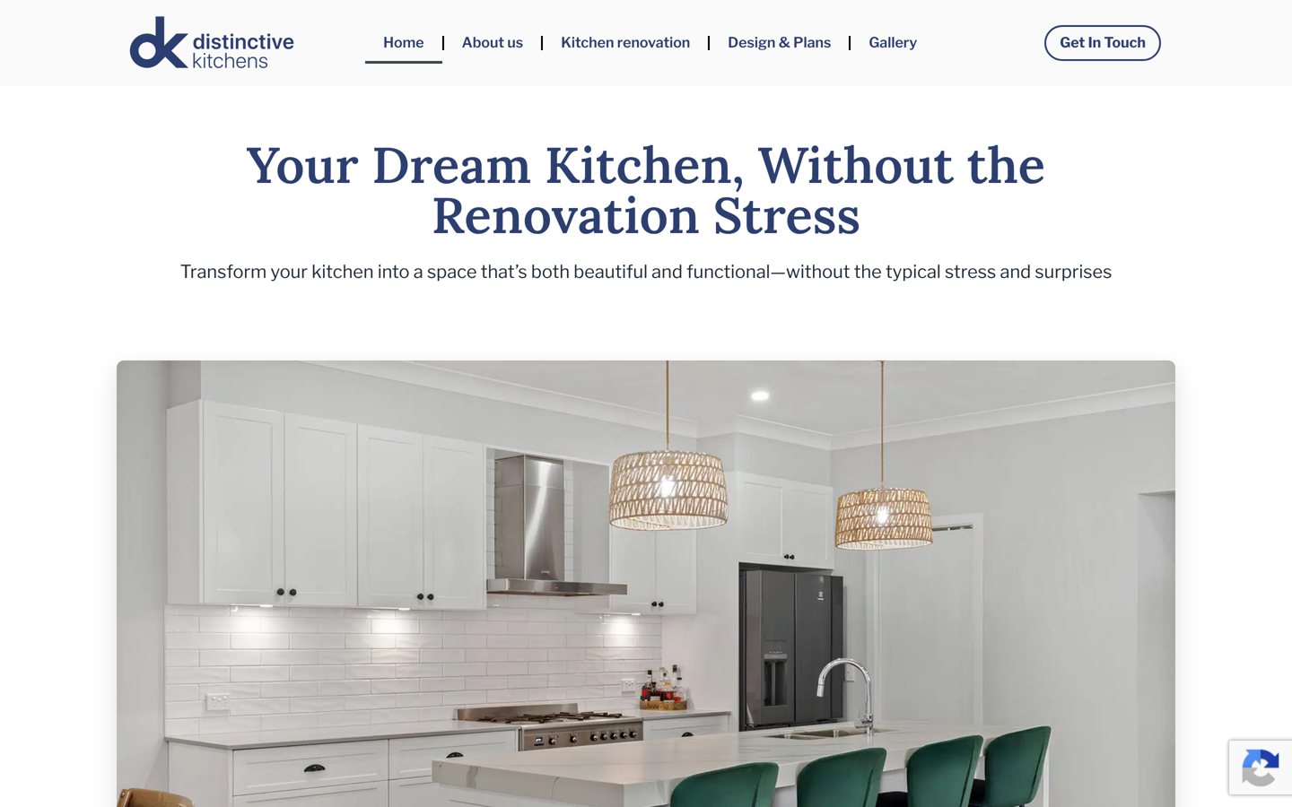 Distinctive Kitchens website