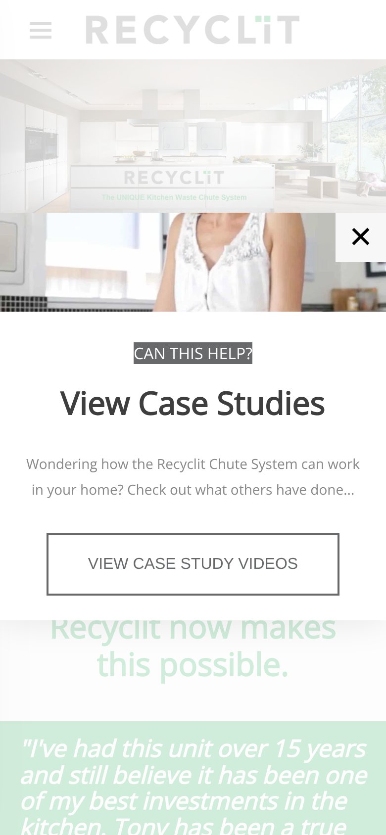 Recyclit website on a phone